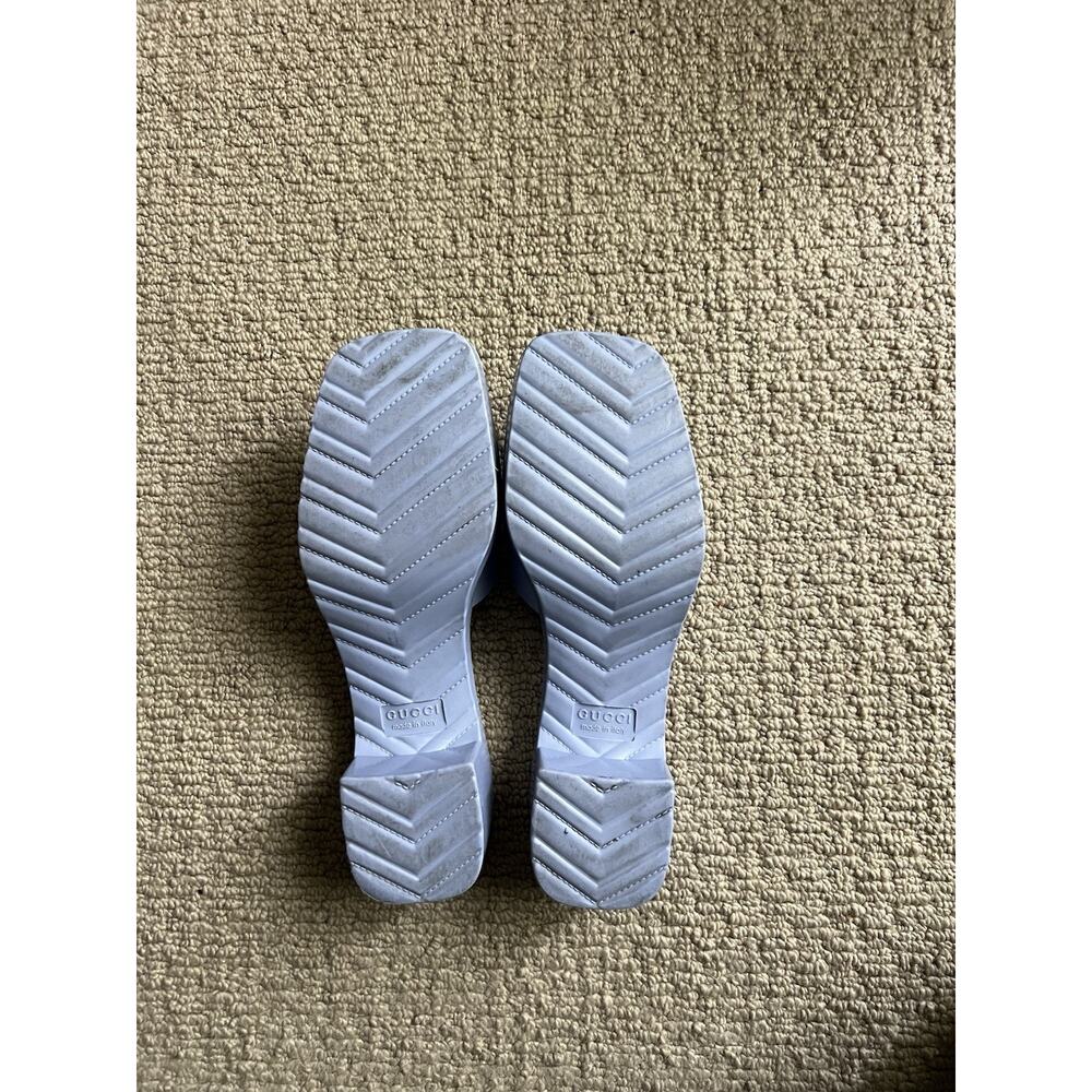 GUCCI Rubber Light Blue Platform Heels Womens EU 41 USA 11 Slip On - Picture 11 of 14